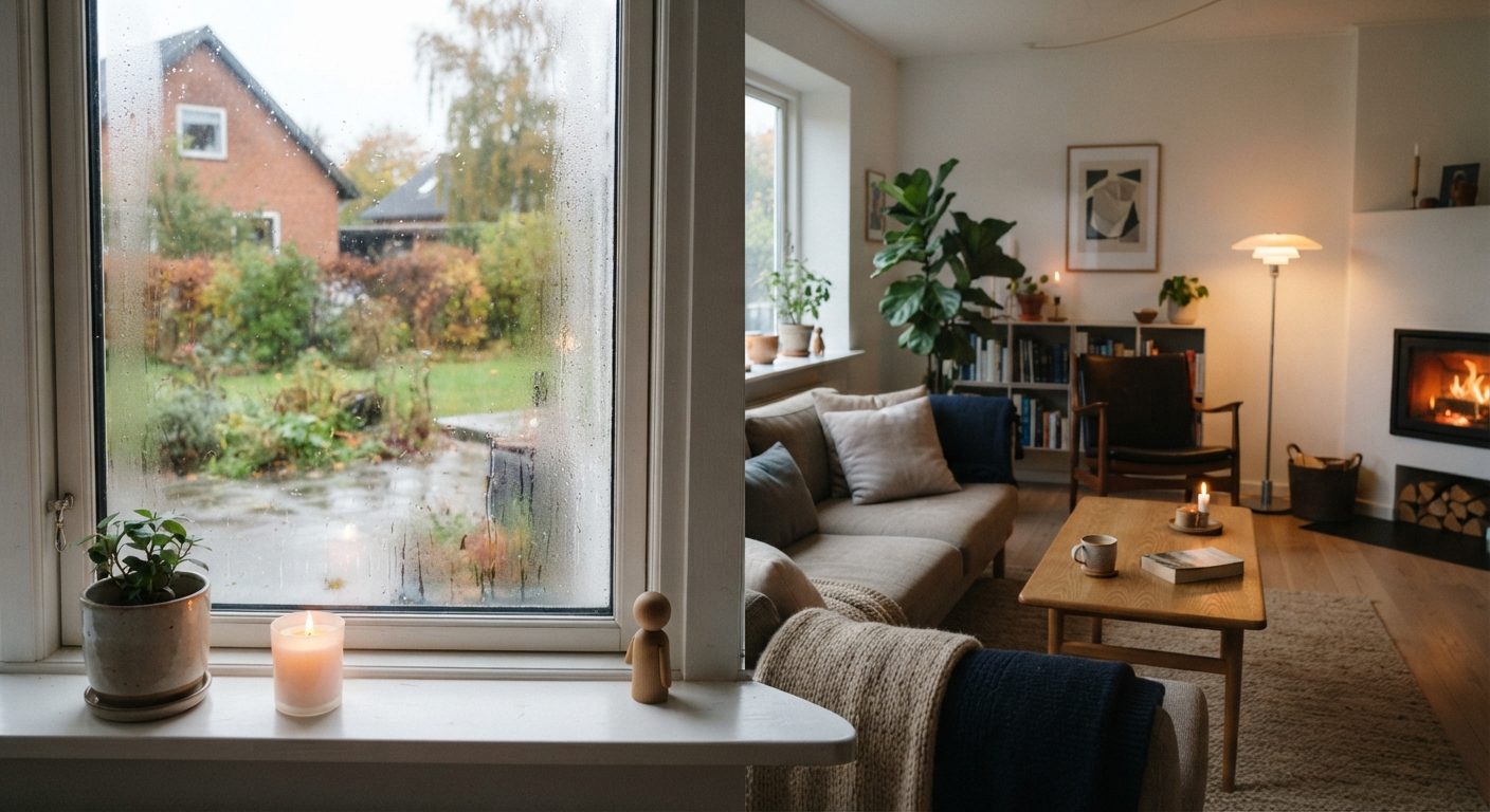 Kondens på vindue som tegn på fugt i hjemmet