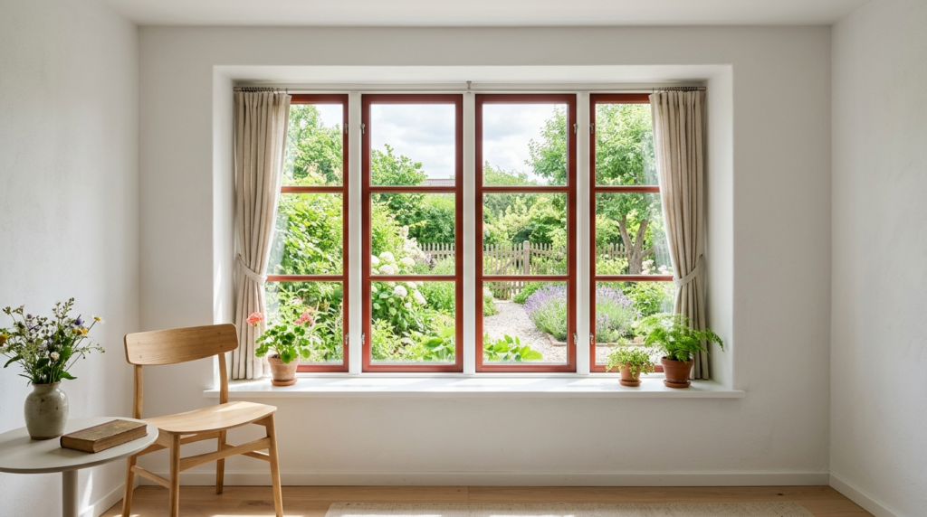High-quality interior photograph from inside a Scandinavian