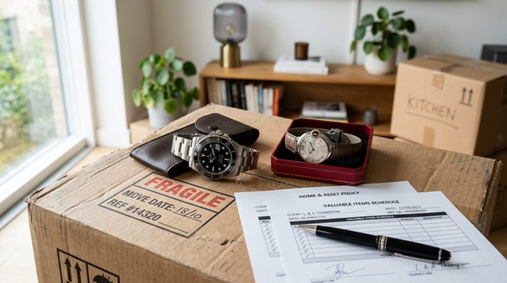 Close-up overhead shot of an elegant gentlemens luxury watc